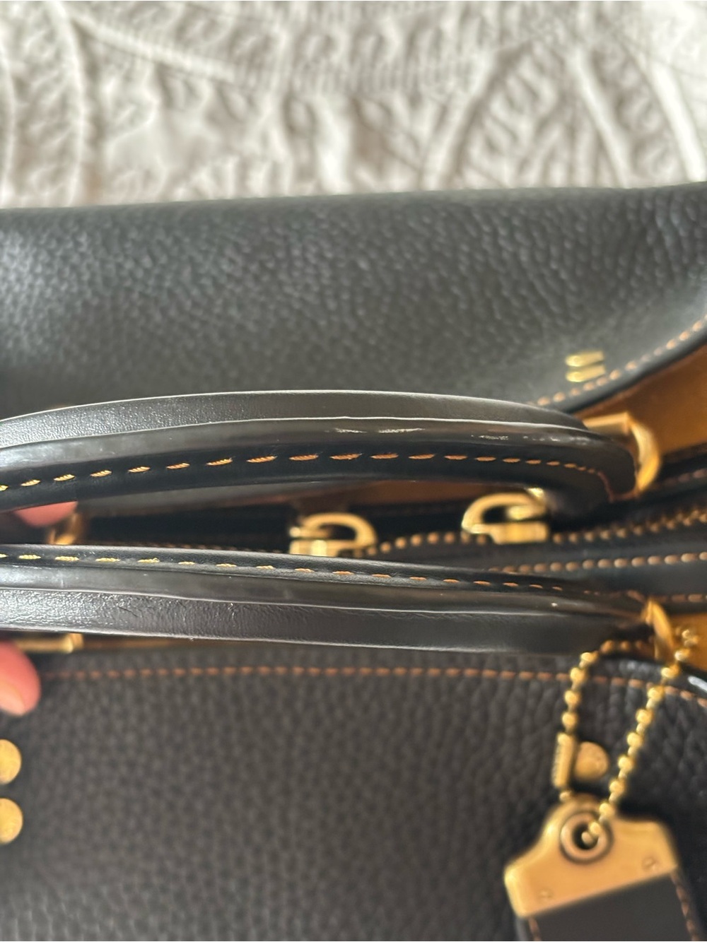 Coach Rogue 39 in Black/Gold Pebbled Leather - Picture 9 of 16